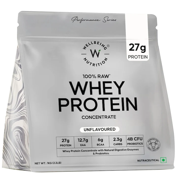 Whey Protein Concentrate 27g | 1kg | 4B CFU Probiotics | Unflavoured