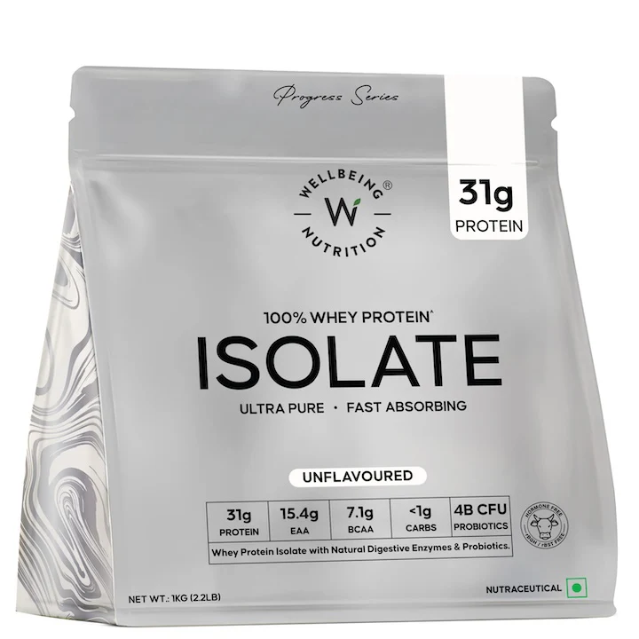 Whey Protein Isolate 31g | 1kg | 4B CFU Probiotics | Unflavoured