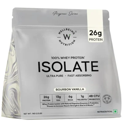 Whey Protein Isolate 26g | 1kg | 4B CFU Probiotics | Bourbon Vanilla