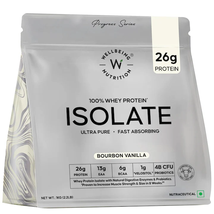 Whey Protein Isolate 26g | 1kg | 4B CFU Probiotics | Bourbon Vanilla